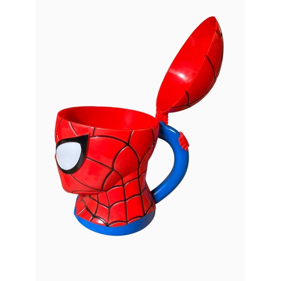 Marvel Spider Man Head Mug With Flip Top Lid Red Blue - Picture 10 of 14